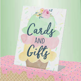 Ice Cream Bridal of Baby shower Kaarten & cadeaus Reclamebord Met Voetstuk