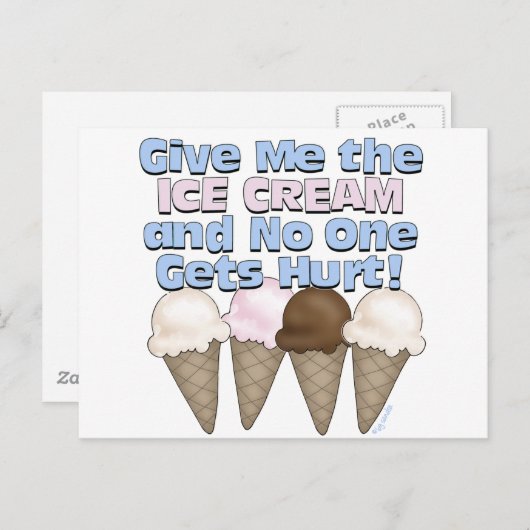 Ice Cream Briefkaart (Voorkant / Achterkant)