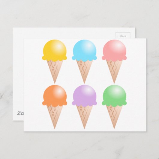 ICE CREAM BRIEFKAART (Voorkant / Achterkant)