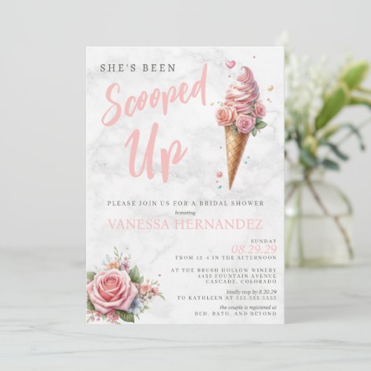 Ice Cream bruids douche uitnodiging (Staand voorkant)