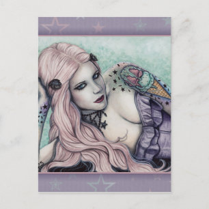 Ice Cream bubblegoth Tattoos Girl pastel briefkaar Briefkaart