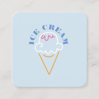 Ice cream business card vierkante visitekaartje