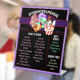 Ice Cream Business Counter Menu SMAKEN Reclamebord Met Voetstuk