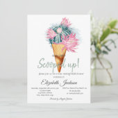 Ice Cream Cactus Flowers Vrijgezellenfeest Kaart (Staand voorkant)