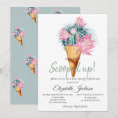 Ice Cream Cactus Flowers Vrijgezellenfeest Kaart (Voorkant / Achterkant)
