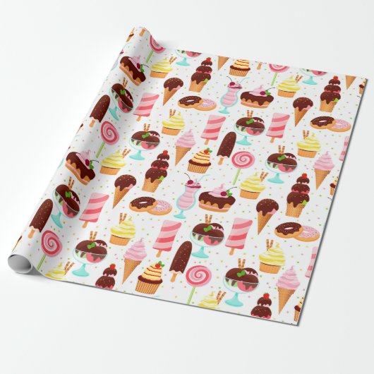 Ice Cream Cadeaupapier (Uitgerold)