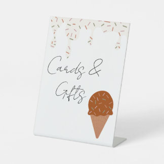 Ice Cream Cadeaus en Kaarten Reclamebord Met Voetstuk