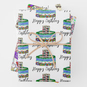 Ice Cream, Cake and Snoep Birthday Inpakpapier Vel (In situ)