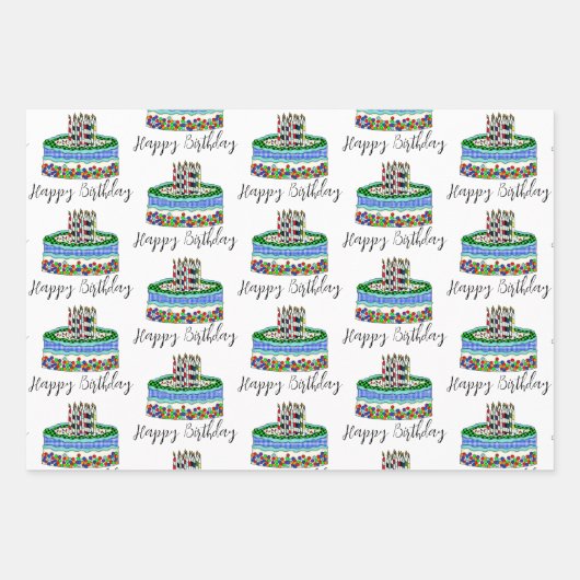 Ice Cream, Cake and Snoep Birthday Inpakpapier Vel (Voorkant)