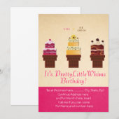 Ice Cream Cake Birthday Invitation Card Kaart (Voorkant / Achterkant)