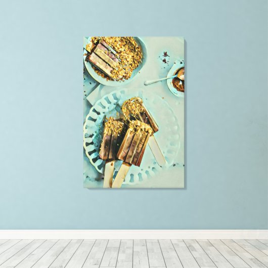 Ice cream cake canvas afdruk (Insitu (Houten vloer))