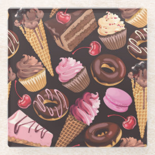 Ice Cream, Cake, Cupcakes en Cheesecake Delight Glazen Onderzetter