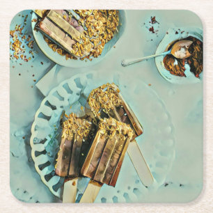 Ice cream cake kartonnen onderzetters