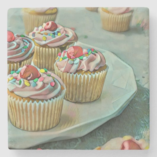 Ice cream cake stenen onderzetter (Voorkant)