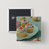 Ice cream cake vierkante button 5,1 cm (Voorkant /achterkant)