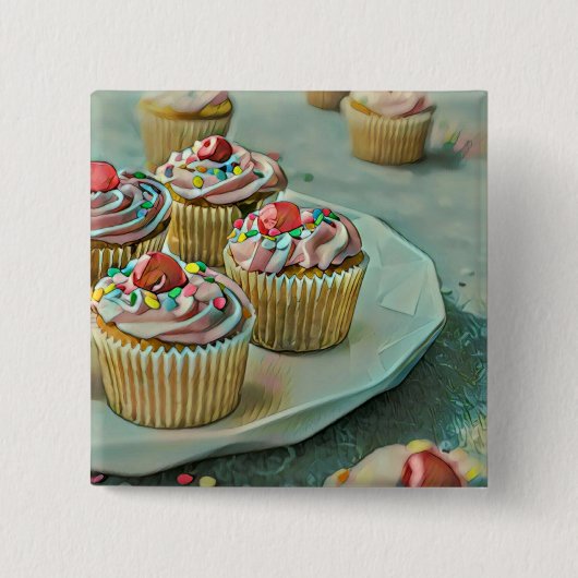 Ice cream cake vierkante button 5,1 cm (Voorkant)