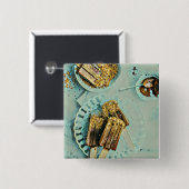 Ice cream cake vierkante button 5,1 cm (Voorkant /achterkant)