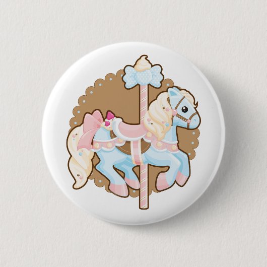 Ice Cream Carousel Ronde Button 5,7 Cm (Voorkant)