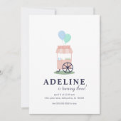 Ice Cream Cart Birthday Party Invitation Kaart (Voorkant)
