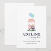 Ice Cream Cart Birthday Party Invitation Kaart (Voorkant / Achterkant)
