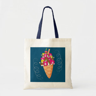 Ice Cream Cat Dairy Food Sundae Gelato Kat Meow Tote Bag