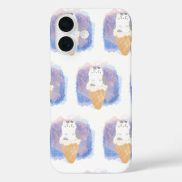 Ice Cream Cat waterverf iPhone 16 Hoesje