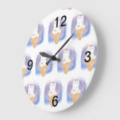 Ice Cream Cat waterverf Grote Klok (Hoek)