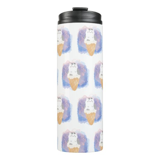 Ice Cream Cat waterverf Thermosbeker (Voorkant)