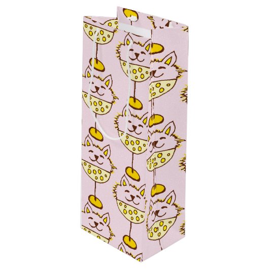 Ice Cream Cats II Wijn Cadeautas (Voorkant Gekanteld)