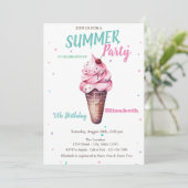 Ice cream Cherry Zomer Verjaardag Kaart (Staand voorkant)