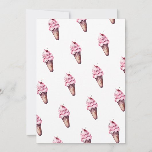 Ice cream Cherry Zomer Verjaardag Kaart (Achterkant)