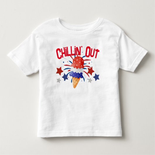 Ice Cream Chillin' 4 juli Kinder Shirts (Voorkant)