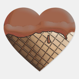 Ice Cream. Chocolade Hart Sticker