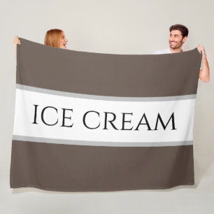 ICE CREAM Chocolate Bruine Vanille Witte Strepen Fleece Deken