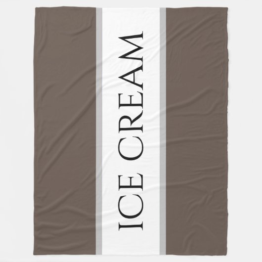 ICE CREAM Chocolate Bruine Vanille Witte Strepen Fleece Deken (Voorkant)