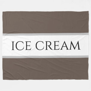 ICE CREAM Chocolate Bruine Vanille Witte Strepen Fleece Deken