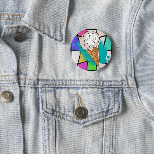 Ice Cream Chocolate Chips Ronde Button 5,7 Cm (In situ)