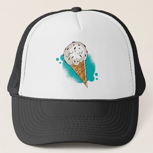 Ice Cream Chocolate Chips Trucker Pet (Voorkant)