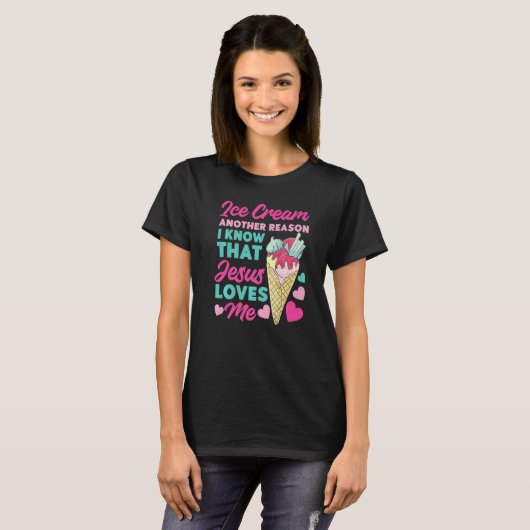Ice Cream Christelijk Jesus Cone Ice Cream Weer R T-shirt (Voorkant volledig)