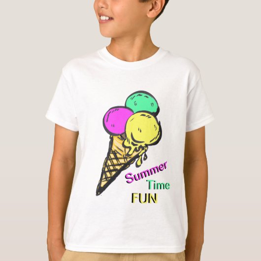Ice Cream Color Summer Time Fun T-Shirt (Voorkant)