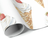 Ice Cream Cone Aardbei Verjaardag Cadeaupapier (Rol Hoek)