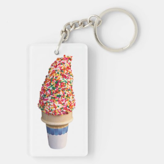 Ice Cream Cone Acrylische Sleutelhanger (achterkant)