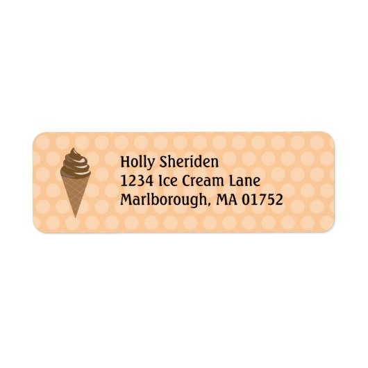 Ice Cream Cone-adreslabel Etiket (Voorkant)