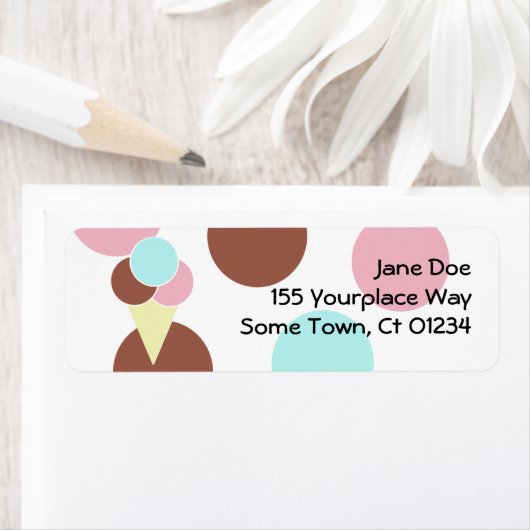 Ice Cream Cone-adreslabel Etiket (Insitu)