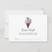 Ice Cream Cone Baby shower Diaper Raffle Kaart (Voorkant)