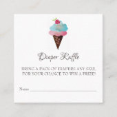 Ice Cream Cone Baby shower Diaper Raffle Ticket (Voorkant)