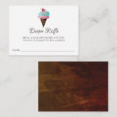 Ice Cream Cone Baby shower Diaper Raffle Ticket Informatiekaartje (Voorkant / Achterkant)