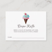 Ice Cream Cone Baby shower Diaper Raffle Ticket Informatiekaartje (Voorkant)