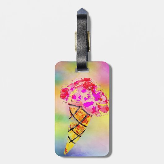 Ice Cream Cone Bag Label Bagagelabel (Achterkant verticaal)