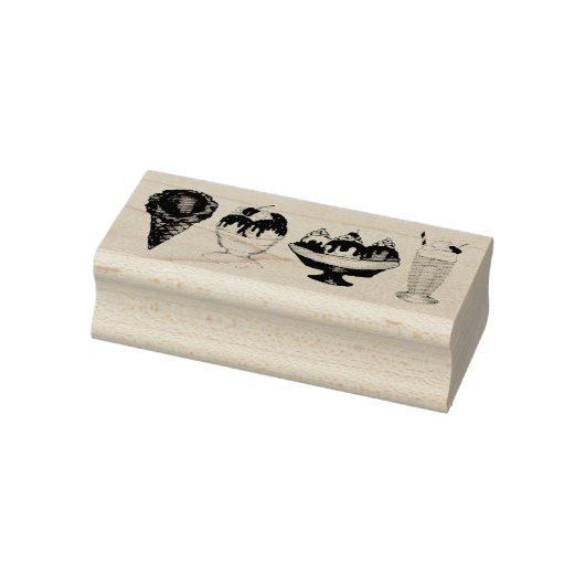 Ice Cream Cone Banaan Split Milkshake Sundae Rubberstempel (Stempel)